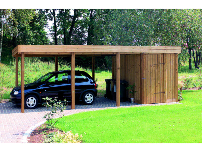 Scheerer Carport Kompakt 3,69x7,00m KD+ braun