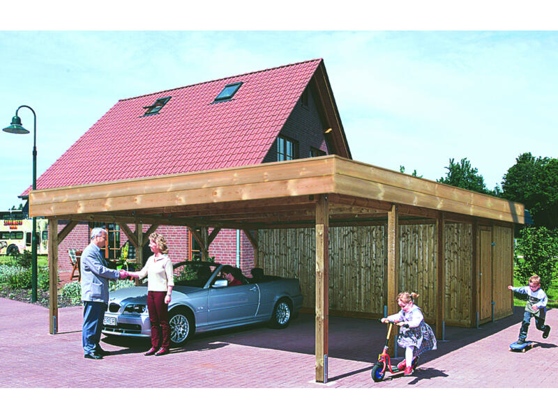 Scheerer Carport Kompakt 5,49x7,00m KD+ braun